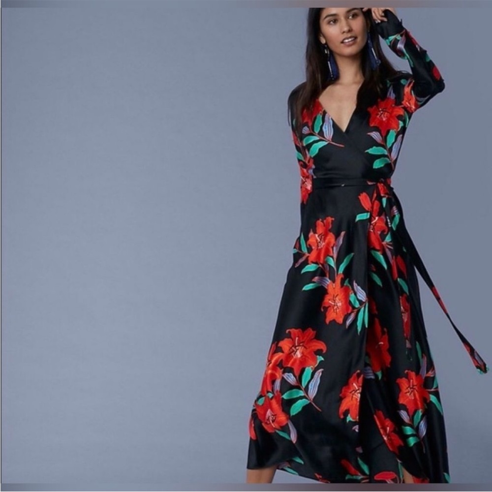 DIANE VON FURSTENBERG TILLY ARGOS FLORAL WRAP DRESS, 4!l